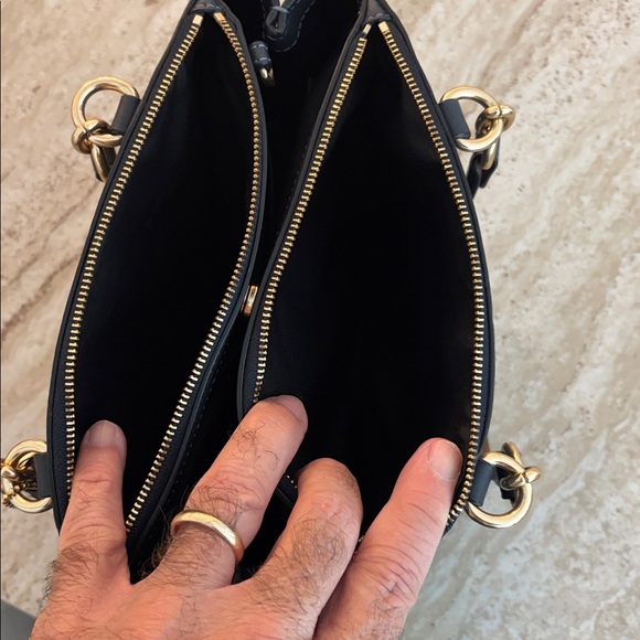 Coach Brooke Carryall in Signature Embossed Navy Blue Leather - Picture 9 of 13